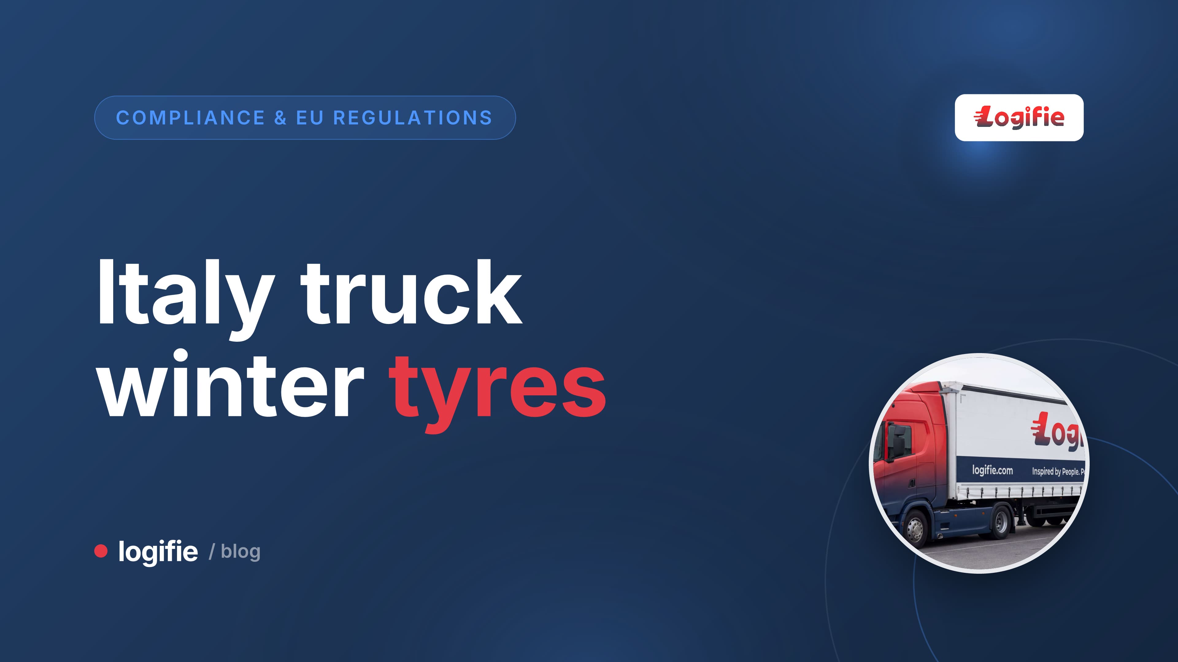 Truck drive axle with snow chains on an Italian mountain road, illustrating Italy truck winter tyres rules from 15 November