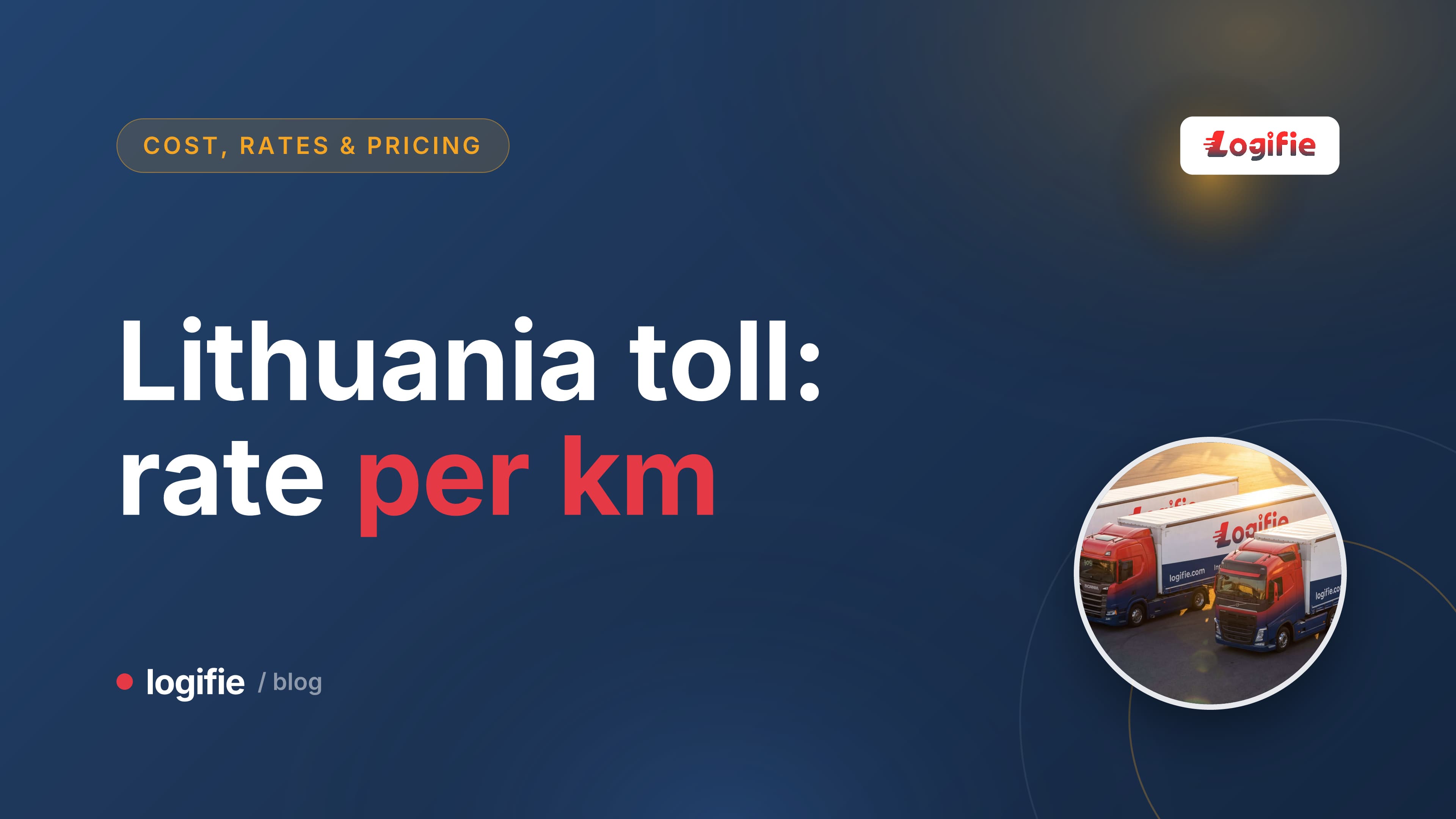 Brass kilometre counter dial with a red-edged toll invoice slip, illustrating Lithuania Via Toll rates per km for trucks