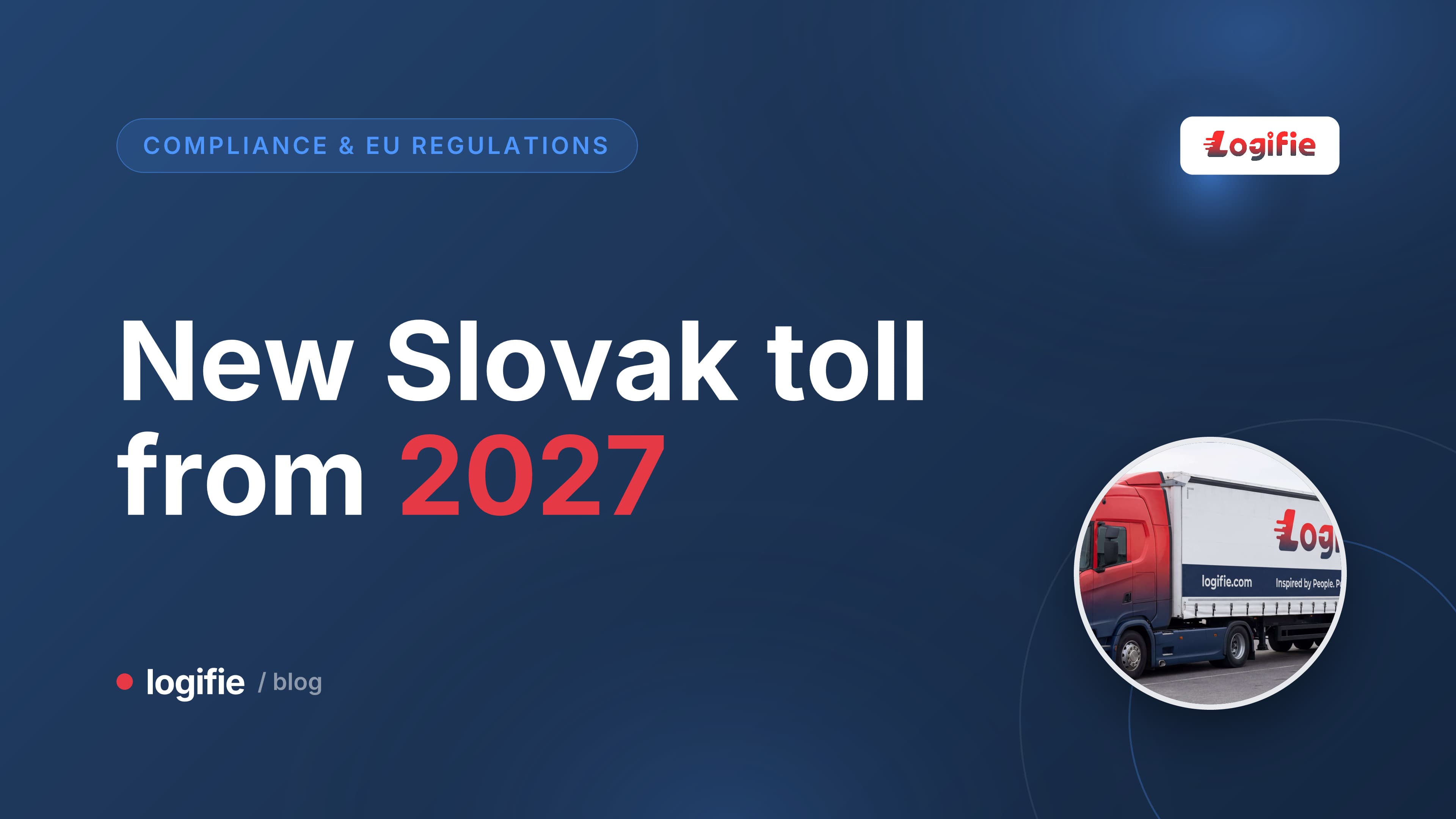 A used SkyToll on-board unit beside a new sealed toll unit on a depot desk with a calendar page showing 1 January, marking the Slovakia truck toll 2027 change