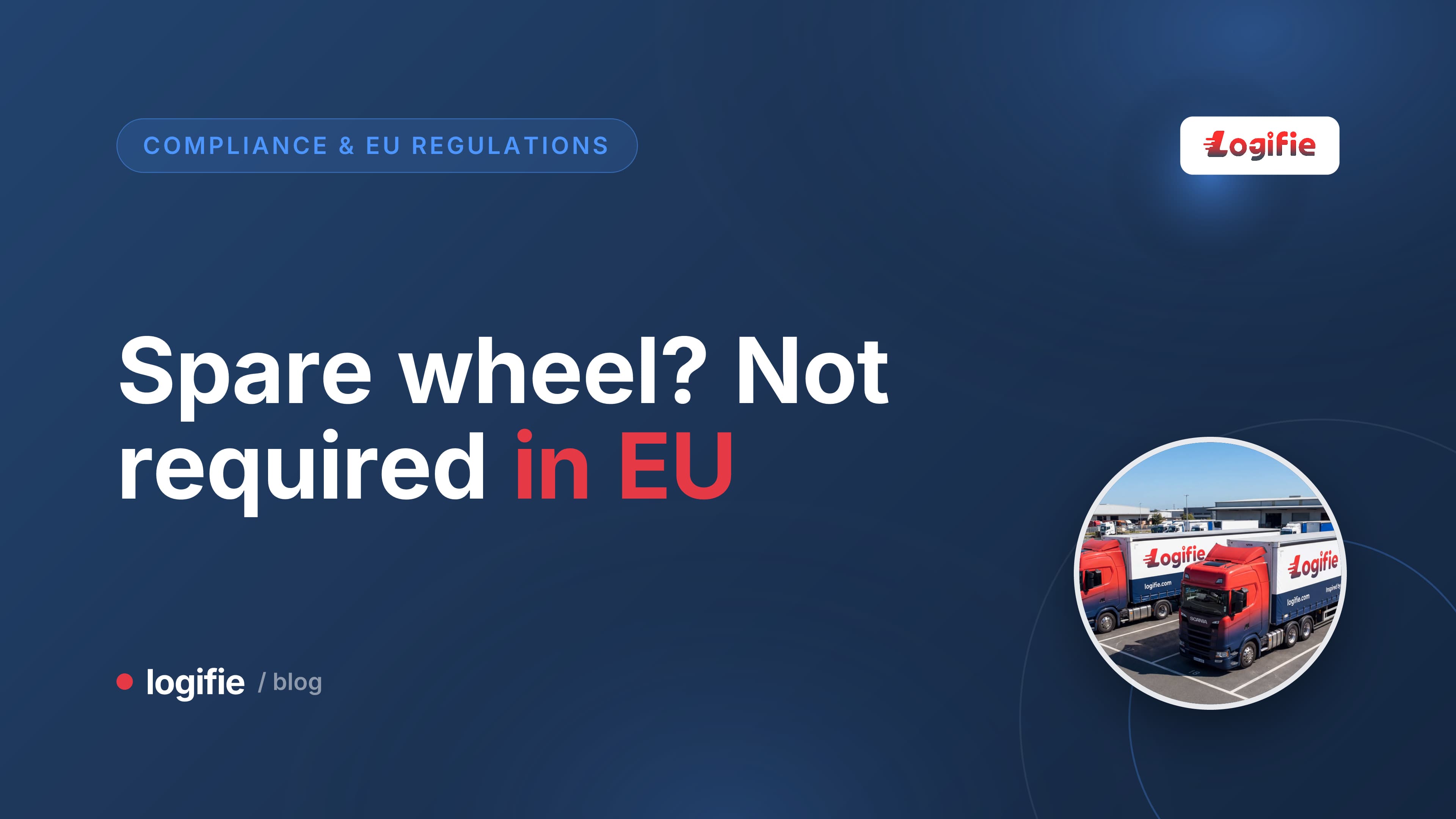 Una bomboletta di sigillante per il kit di riparazione pneumatici accanto a un supporto vuoto per la ruota di scorta nella scatola laterale di un camion europeo