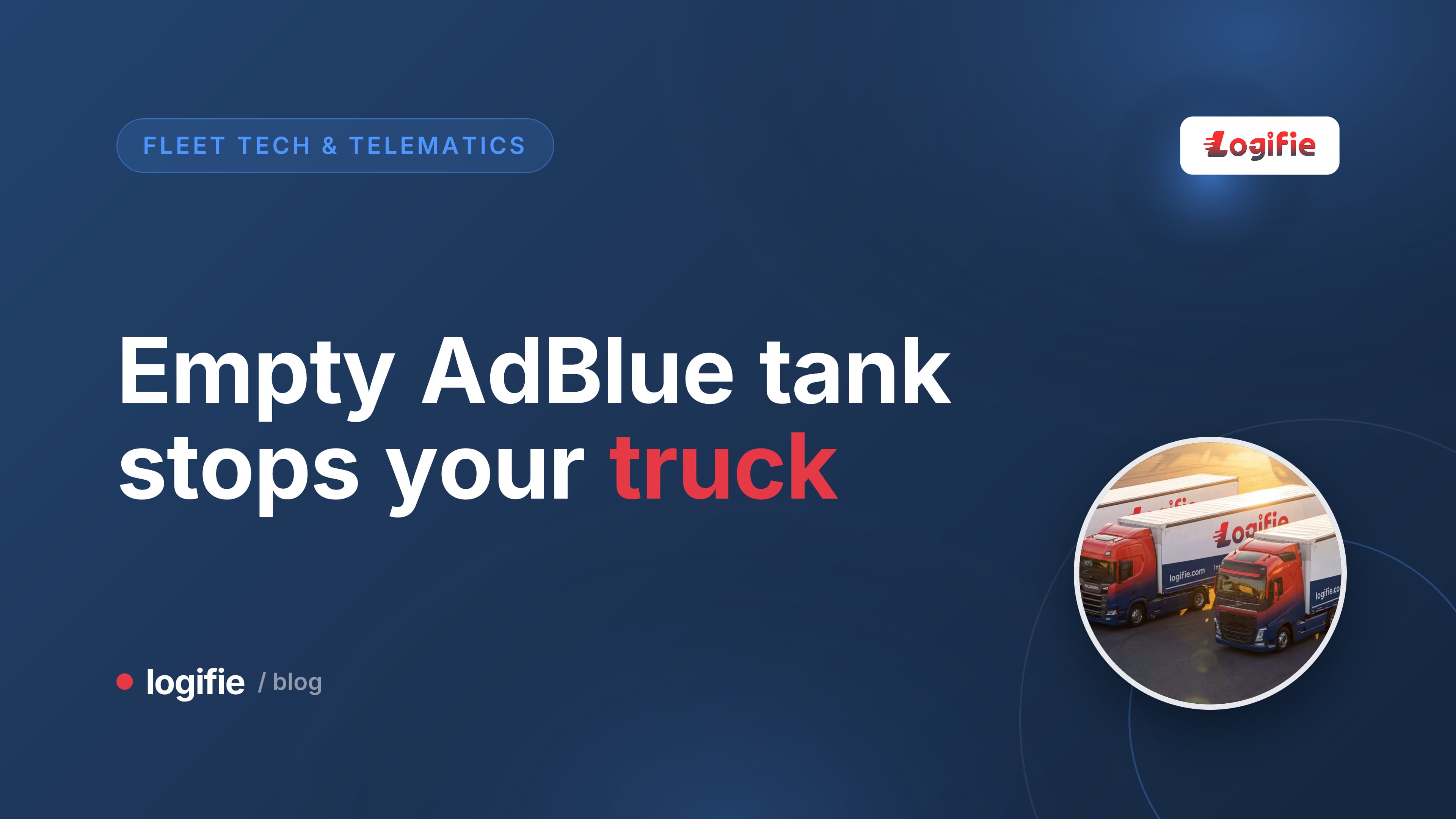 AdBlue gauge needle resting on empty beside an illuminated dashboard warning light in a truck cab